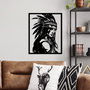 Wallity Tribal Chief Accesorio Decorativo de Pared de Metal Negro